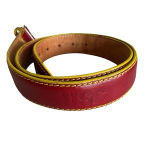 Roger Ximenez Genuine Handcrafted in USA Maroon USC Leather Belt Size 46.5